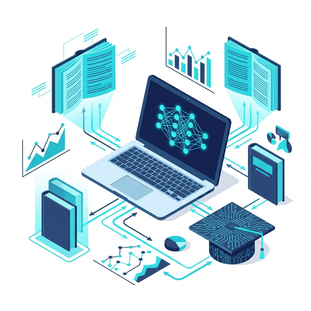 AI 교육 솔루션 일러스트